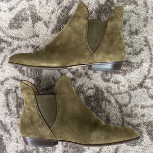 Ferragamo Green Suede Leather Booties Size 8